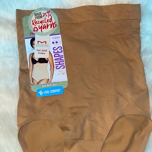 Maidenform Firm Nude Tan Shapewear Cool Comfort High Waist Brief | Small - Picture 7 of 8